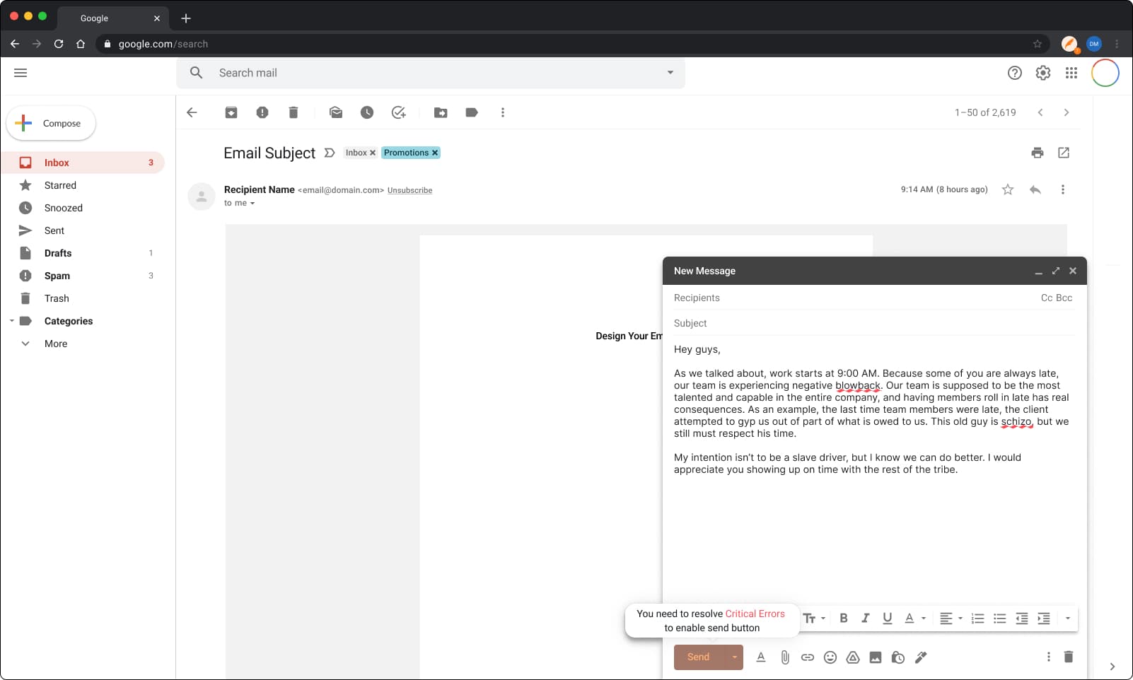 Fiksal Chrome extension analyzing email content