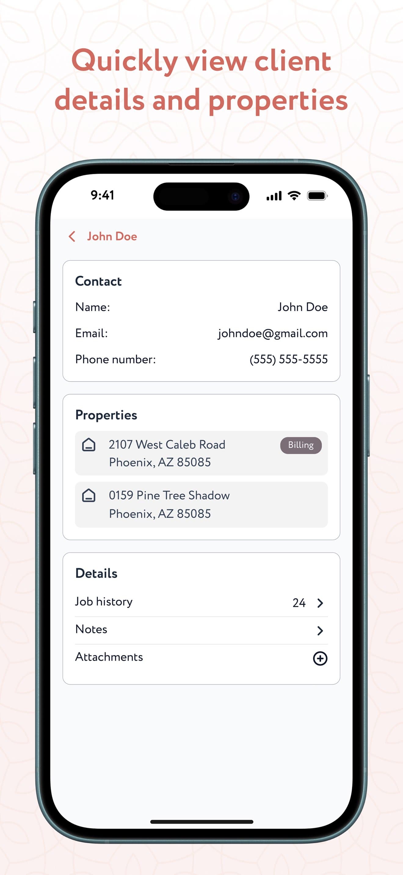 One Home Solution technician app - job details