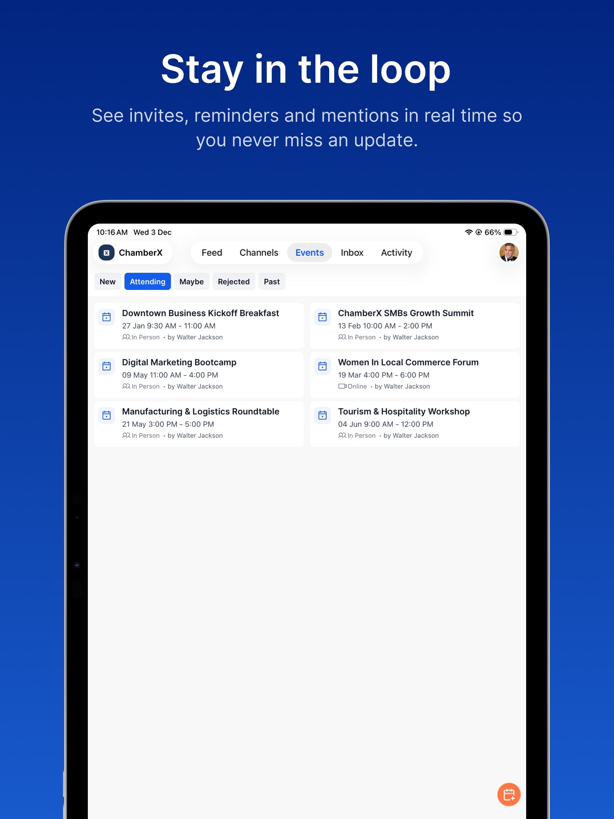 ChamberedIN member directory on iPad